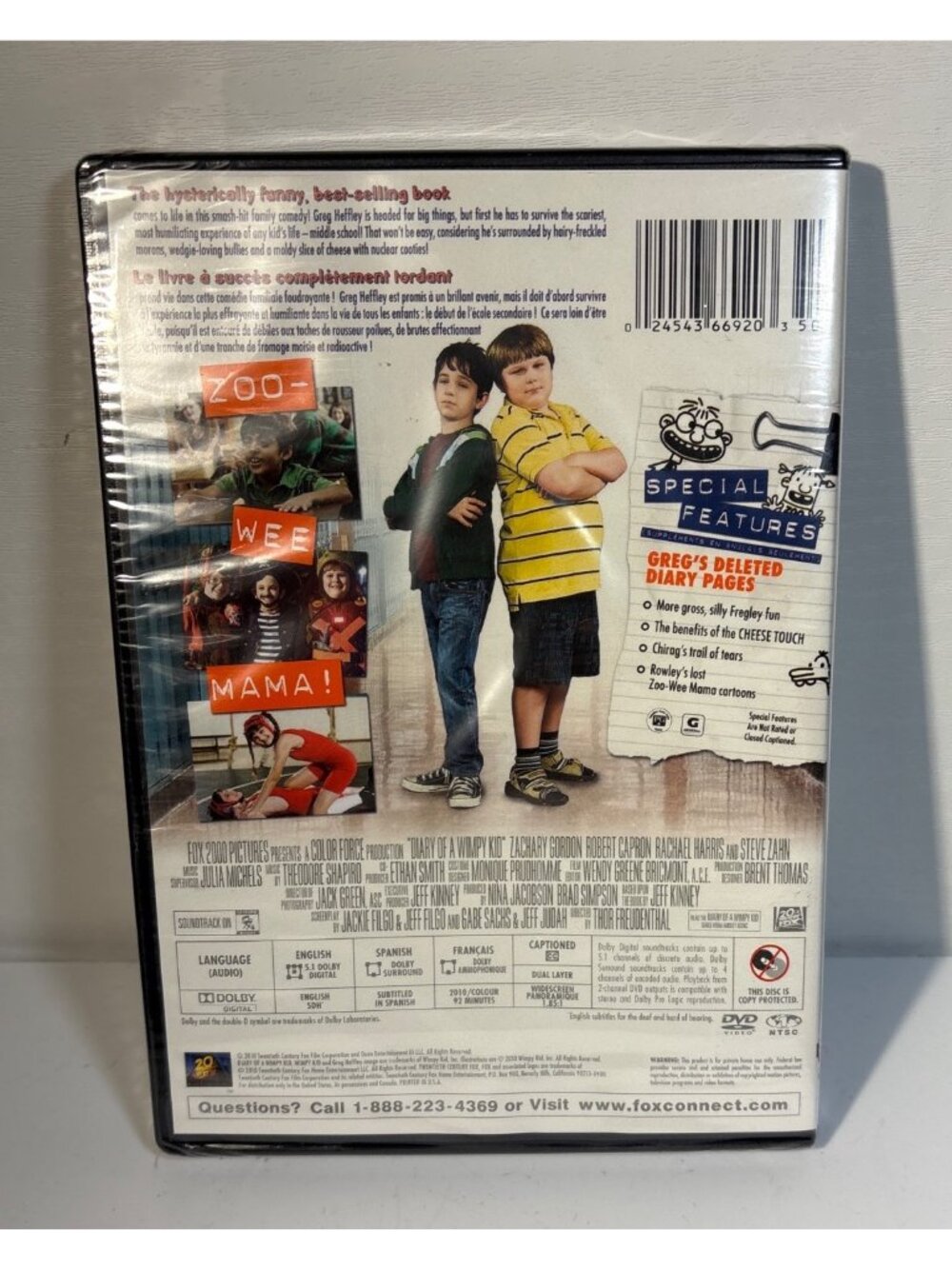 Diary Of A Wimpy Kid DVD 2010 Movie Special Features Sealed NEW - Picture 2 of 6